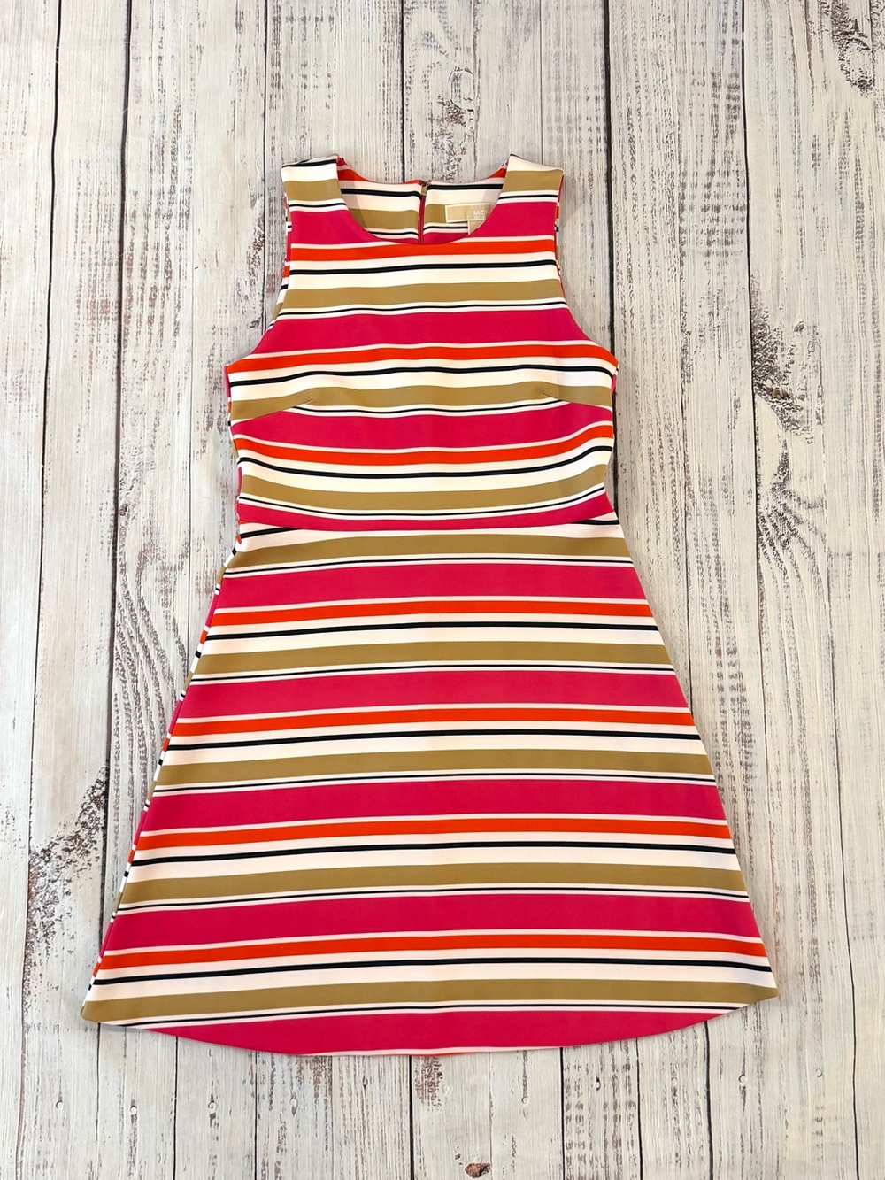 MICHAEL Michael Kors striped fit & flare dress features vibrant horizontal strip